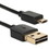 QVS Premium Reversible USB to Reversible Micro-USB Sync &amp; Fast Charger Cable 1 ft. - Black