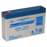 Power-Sonic PS-670 Sealed Lead Acid Battery 6V 7Ah