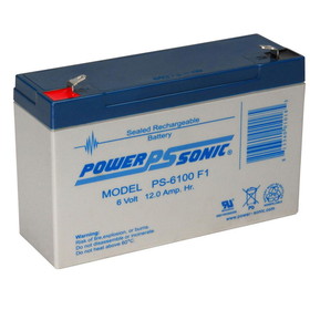 Power-Sonic PS-6100 F1 Sealed Lead Acid Battery 6V 12Ah