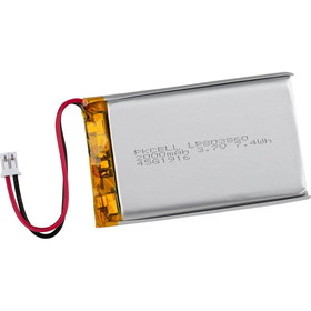 PKCELL Flat 3.7V 2000mAh Rechargeable Lithium Polymer 803860 Battery with JST Type PH 2.0 Plug