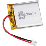 PKCELL Flat 3.7V 500mAh Rechargeable Lithium Polymer 503035 Battery with Plug