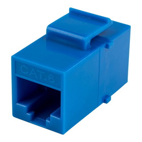 Parts Express Cat 6 RJ45 Inline Coupler with Keystone Latch - Blue