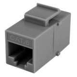 Parts Express Cat 6 RJ45 Inline Coupler with Keystone Latch - Gray