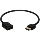QVS Thin 1 ft. High Speed 4K Ultra HD HDMI Male to Female Extension Cable