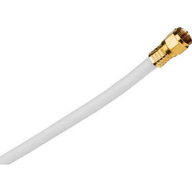Parts Express RG-6 Solid CCS 18 AWG Center CM Burial Coax Cable with Weatherproof Connectors - White