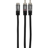 Audtek YMMC-1 Premium 1 RCA Female to 2 RCA Male Y Adapter Cable with Metal Shell 1 ft.