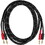 Parts Express 14 AWG 6ft Professional Grade Braided Speaker Cable Wire with Gold Plated Banana Jacks