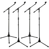 Talent Tripod Mic Stand with Telescopic Boom 4-Pack