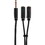 Parts Express 3.5mm 4P to 3.5mm Microphone and Stereo Headphone Y Adapter Cable 6"