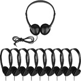 Parts Express 240-0211 Mini Stereo Lightweight Classroom Headphones with Twistable Earpieces and 4 ft. Cord 10 pack