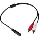 Parts Express Dual RCA Male to 3.5mm Stereo Female Y Adapter Audio Cable
