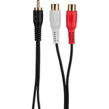 Parts Express RCA Male to 2 RCA Female Y Adapter Cable Dual Shielded with Gold Plated Connectors 6