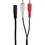 Parts Express 2 RCA Male to 3.5mm Stereo Female Jack Y Adapter Cable with Gold Plated Connectors 1 ft.