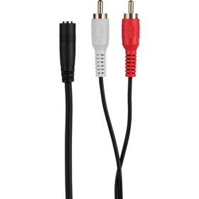 Parts Express 2 RCA Male to 3.5mm Stereo Female Jack Y Adapter Cable with Gold Plated Connectors 3 ft.