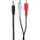 Parts Express 2 RCA Male to 3.5mm Stereo Male Y Adapter Cable with Gold Plated Connectors 3 ft.