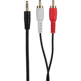 Parts Express 2 RCA Male to 3.5mm Stereo Male Y Adapter Cable with Gold Plated Connectors 6 ft.