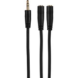 Parts Express 3.5mm Stereo Male to Two 3.5mm Stereo Female Y Adapter Splitter Cable with Gold Plated Connectors 3