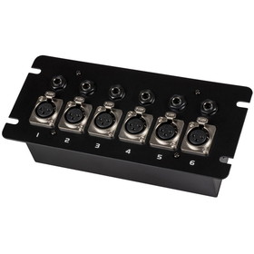 Parts Express Floor / Surface Mount Stage Box with Six XLR Female and Six 1/4" TRS Female Jacks
