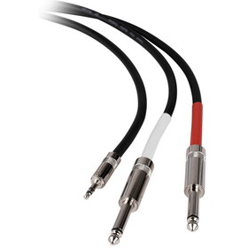 Talent Y35Q203 3.5mm Stereo Male to Dual 1/4" TS Left / Right Male "Y" Adapter Cable 3 ft.