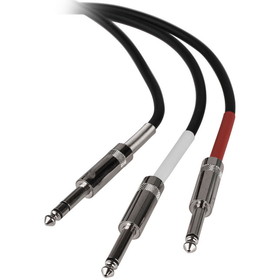 Talent YQQ203 1/4" TRS Stereo Male to Dual 1/4" TS Mono Male Insert Patch Cable 3 ft.