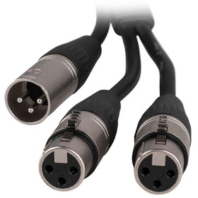 Talent YXM2XF01 XLR Male to Dual XLR Female Y Adapter Splitter Combiner Cable 1 ft.