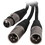 Talent YXF2XM01 XLR Female to Dual XLR Male Y Adapter Splitter Combiner Cable 1 ft.