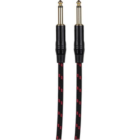 Talent Sound & Lighting GCW-10 Talent Guitar / Instrument Cable with Red/Black Braided Jacket 1/4" Male to Male 10 ft.