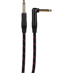Talent Sound & Lighting GCRW-10 Talent Guitar / Instrument Cable with Red/Black Braided Jacket 1/4" Male to 1/4" Angled Male 10 ft.