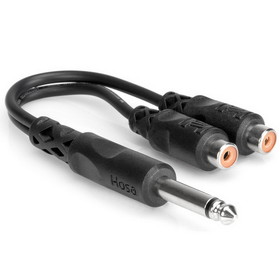 Hosa YPR-103 1/4" Male TS to Dual Female RCA Y-Cable