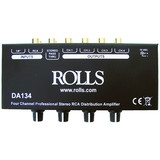 Rolls DA134 4-Channel RCA Line Level Distribution Amplifier with 3.5 mm Input
