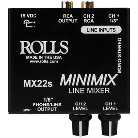 Rolls MX22s MiniMix 2 Channel 3.5 mm and RCA Mini Line Mixer