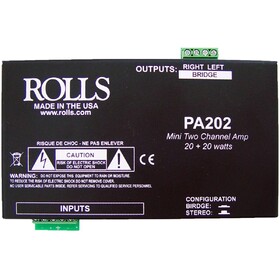 Rolls PA202 40 Watt Stereo Class D Mini Amplifier with Screw Terminals