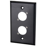 Switchcraft WP1B2P Single Gang Metal Wall Plate 2 x EH Hole Black