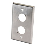 Switchcraft WP1S2P Single Gang Stainless Steel Metal Wall Plate 2 x EH Hole Stainless