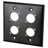 Switchcraft 2 Gang Stainless Steel Metal Wall Plate 4 x EH Hole