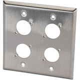 Switchcraft WP2S4P 2 Gang Stainless Steel Metal Wall Plate 4 x EH Hole