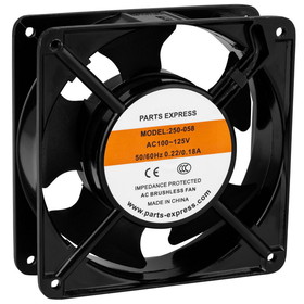Parts Express Muffin Style Axial Cooling Fan 120 VAC 120 x 120 x 38mm 100 CFM