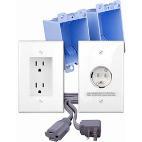Vanco QVS Rapid Link Power Recessed Power Outlet Kit White