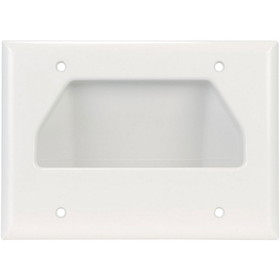 DataComm 45-0003-WH Triple Gang Recessed Bulk Cable Wall Plate White