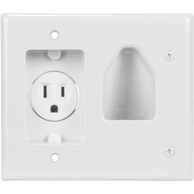 DataComm 45-0021-WH Power and Bulk Cable Wall Plate White