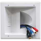 DataComm 45-0031-WH Recessed Low Voltage Media Plate with Duplex Receptacle White