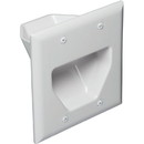 DataComm 45-0002-WH 2-Gang Recessed Low Voltage Cable Plate White