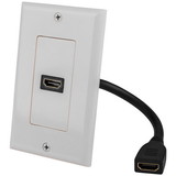 DataComm 20-4503-WH Standard Wall Plate with HDMI Connector and Pigtail White