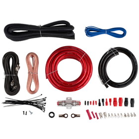 Parts Express 4 AWG Amplifier Install Wiring Kit with Interconnects 2400W
