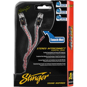 Stinger SI421.5 4000 Series 2-Channel RCA Interconnect Cable 1.5 ft.