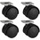 Factory Buyouts 4-Pack 1.5" Black Plastic Caster Wheel Swivel Plate Caster with 55 lb. Load Rating