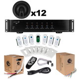 Parts Express Complete 6-Zone Distributed Audio Matrix Bundle with Ceiling Speakers and Wire