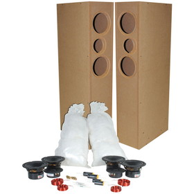 Parts Express TriTrix MTM TL Tower Speaker Components and Cabinet Kit Pair