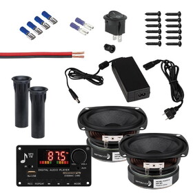 Parts Express 80 Watt Powered Bluetooth Speaker Package with 4" Full-Range Drivers