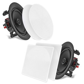 Pyle PDIC56 5-1/4" 2-Way Flush Mount In-Wall / Ceiling Speaker Pair - White